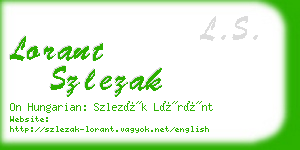 lorant szlezak business card